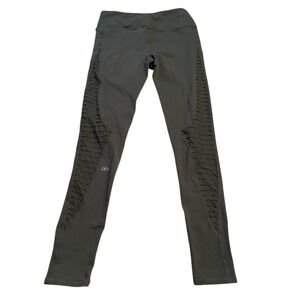 ALO Yoga Moto Leggings Green Nylon Womens Small 28x28" Gym Athleisure Travel